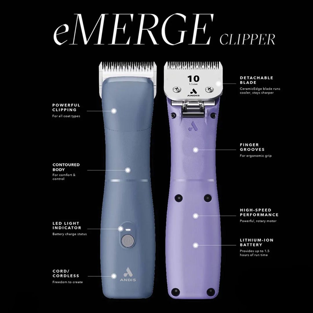 ANDIS EMERGE CLIPPER CORDLESS + FREE #7 CERAMICEDGE BLADE