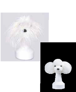 Pelage blanc de rechange pour modèles de tête ou bichon frisé